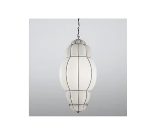 SIRU - Żyrandol na łańcuchu RIVISTO 1xE27/60W/230V śr. 45 cm czarny/biały szkło weneckie - Lampy sufitowe - miniaturka - grafika 1