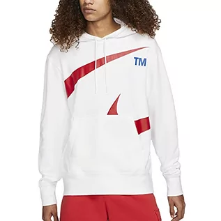 Bluzy męskie - Nike Męska bluza z kapturem M NSW Swoosh Po Sbb z kapturem, White/University Red, XXL - grafika 1