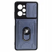 Etui i futerały do telefonów - Bizon Etui Case Camshield Card Slot Ring do Xiaomi POCO X5 Pro, szare - miniaturka - grafika 1