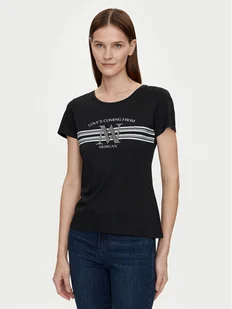 Morgan T-Shirt 241-DONNA Czarny Regular Fit - Koszulki i topy damskie - miniaturka - grafika 1
