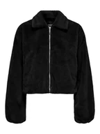 Kurtki damskie - ONLY Kurtka "ONLDANA" w kolorze czarnym ze sztucznego futerka - miniaturka - grafika 1