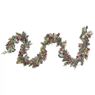 Shumee Ośnieżona świąteczna girlanda LED 270 cm zielona PAIMIO 296846 - Oświetlenie świąteczne - miniaturka - grafika 1