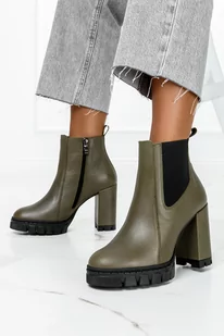 Zielone botki skórzane na słupku PRODUKT POLSKI Casu 2308-38 - Botki damskie Zielone botki skórzane na słupku PRODUKT POLSKI Casu 2308-38 - Botki damskie - miniaturka - grafika 1