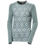 Koszulki sportowe damskie - Helly Hansen Lifa Merino Midweight Graphic Crew, damskie, cactus - miniaturka - grafika 1