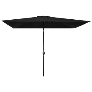 vidaXL Parasol ogrodowy na metalowym słupku, 300 x 200 cm, czarny vidaXL - Parasole ogrodowe - miniaturka - grafika 1