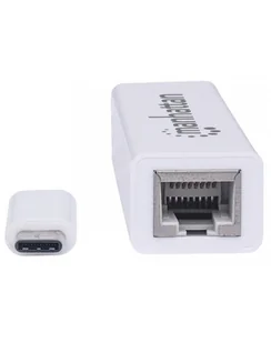 Manhattan Adapter USB USB-C LAN RJ45 Biały 507585 - Adaptery i przejściówki - miniaturka - grafika 3