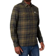 Koszule męskie - Koszula męska Wrangler 2 Pocket Flap flanelowa zielona w kratę-L - miniaturka - grafika 1