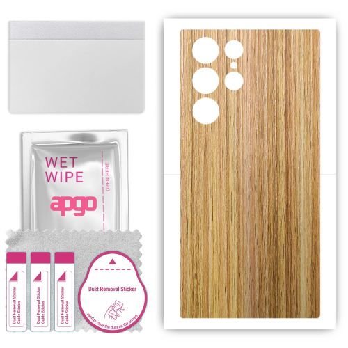 folia naklejka skórka strukturalna na TYŁ do Samsung Galaxy S23 Ultra - Drewno Dąb Miodowy - apgo SKINS