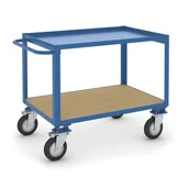 Wózki magazynowe - B2B Partner Wózek półkowy 700 x 1000 mm, 2 półki, uchwyt CX30C - miniaturka - grafika 1