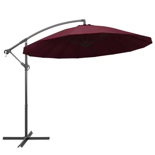 vidaXL Wiszący parasol ogrodowy, burgund, 3 m, słupek aluminiowy vidaXL - Parasole ogrodowe - miniaturka - grafika 1