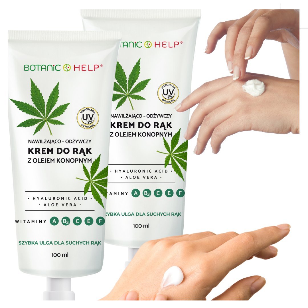 Botanic Help, 2 x Krem do rąk z olejem konopnym, na spierzchniętą skórę, 2 x 100 ml