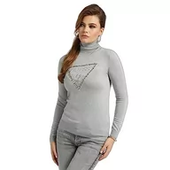 Swetry damskie - GUESS Guess Noemi TN LS Swtr Damski sweter sweter, Jasny Melanżowy Szary M, XL - miniaturka - grafika 1