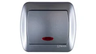 Wyłączniki światła i elektryczne - Kontakt Simon Wyłącznik ścienny Akord jednobiegunowy z podśw. AW1L/26 aluminium - miniaturka - grafika 1