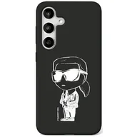 Etui i futerały do telefonów - Etui KARL LAGERFELD Silicone Graffiti Ikonik Printed Logo MagSafe do Samsung Galaxy S25 Czarny - miniaturka - grafika 1