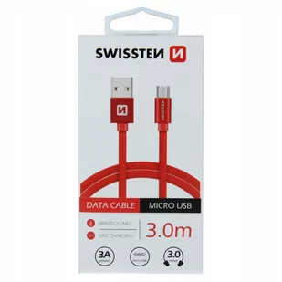 Swissten przewód do transmisji danych TEXTILE USB MICRO USB 3 M CZERWONY 71527301 # Wpisz kod MDC5PL22 i uzyskaj dodatkowe 25 % rabatu na ten produkt promocja do 17.05.2020 - Ładowarki do telefonów - miniaturka - grafika 1