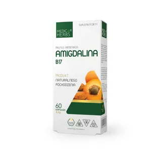 Amigdalina Witamina B17 - Wyciąg z pestek moreli (Prunus armeniaca) 4 mg 60 kapsułek MEDICA HERBS - Suplementy diety - miniaturka - grafika 1