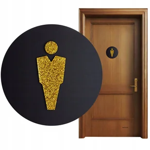 TABLICZKA TOALETA WC PIKTOGRAM MĘSKA OZNACZENIE NA DRZWI GRAWER CZARNY 14CM - Tablice i flipcharty - miniaturka - grafika 1