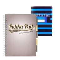 Zeszyty szkolne - Zestaw kołozeszyt w kratkę A4 100k z przekładkami brązowy Pukka Pads + Zeszyt Flex Pad B5 niebieski - miniaturka - grafika 1