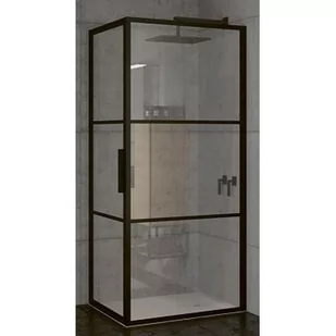 Riho Grid GB201 kabina prysznicowa 90x80 cm prostokątna czarny mat/szkło Grid G004010121 - Kabiny prysznicowe - miniaturka - grafika 1