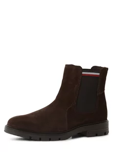 Tommy Hilfiger - Kozaki męskie ze skóry, brązowy - Botki męskie - miniaturka - grafika 1