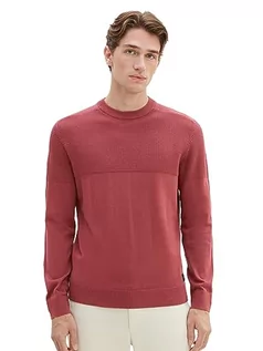 Swetry męskie - TOM TAILOR sweter męski, 32621 – Burned Bordeaux Red Melange, XXL - grafika 1