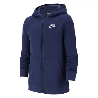 Bluzy dla dziewczynek - Nike Dziecięca Bluza B NSW HOODIE FZ CLUB BV3699-410 - grafika 1