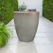 Donice - Donica ceramiczna szkliwiona Elite szary antyk 27 x 30 cm - miniaturka - grafika 1