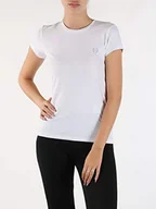 Koszulki i topy damskie - Armani Exchange Koszulka damska z krótkim rękawem Scoop Neck, biały, L - miniaturka - grafika 1