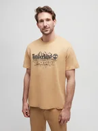 Koszulki męskie - T-shirt męski bawełniany Timberland TB0A5UFU L Beżowy (194903902803). T-shirty męskie - miniaturka - grafika 1
