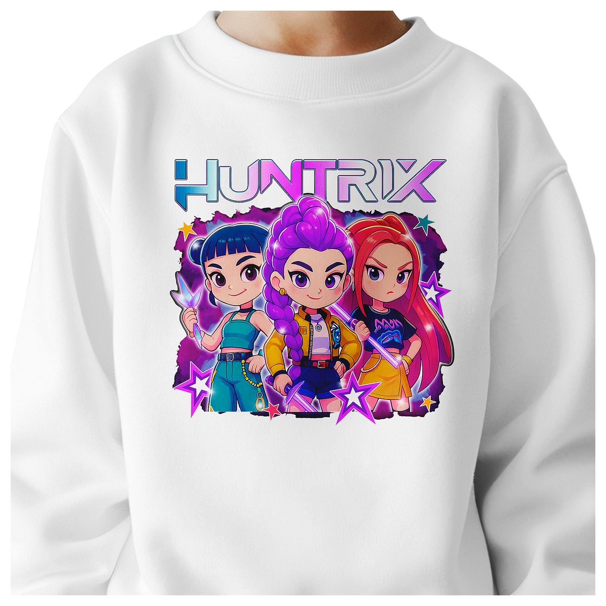 BLUZA DZIECIĘCA K-POPOWE ŁOWCZYNIE DEMONÓW HUNTRIX 134-140 BAWEŁNIANA
