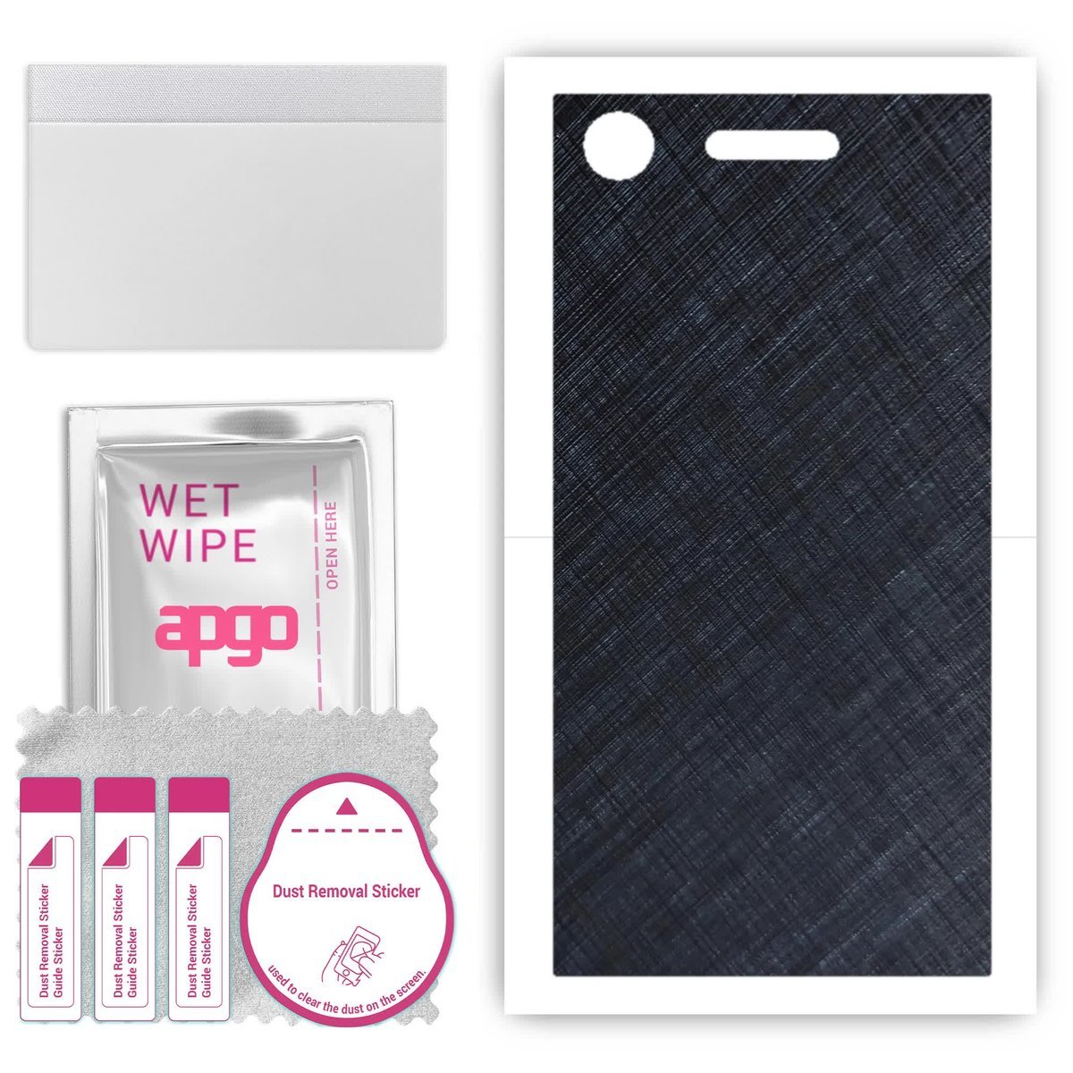 Folia naklejka skórka strukturalna na TYŁ do Sony Xperia XZ1 - Tytan Niebieski - apgo SKINS