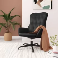 Fotele - Lumarko Fotel wypoczynkowy, czarny, sztuczna skóra! - miniaturka - grafika 1