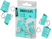 Spinacze i klipsy do papieru - Klipy biurowe Berlingo 19mm turkusowe opakowanie 10 sztuk - miniaturka - grafika 1