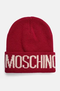 Moschino czapka z domieszką wełny kolor czerwony z grubej dzianiny M5672 60102 - Czapki damskie - miniaturka - grafika 1