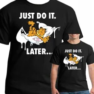 Koszulki męskie - Koszulka Garfield Just Śmieszna 0769 Xxl Czarna - miniaturka - grafika 1