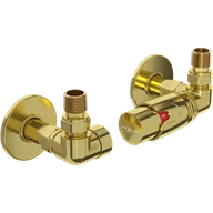 Zawory i kraniki - Mexen G00 zestaw termostatyczny osiowy z maskownicą R, złoty - W903-900-904-50 - miniaturka - grafika 1