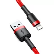 Kable komputerowe i do monitorów - Baseus kabel Cafule USB - Lightning 3,0 m 1,5A czerwono-czerwony - miniaturka - grafika 1