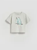 Bluzki dla niemowląt - Reserved - Bawełniany t-shirt - jasnoszary - miniaturka - grafika 1