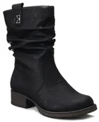 Botki damskie - Botki damskie na obcasie zimowe ocieplane wełną czarne Rieker Z9583-00-36 - miniaturka - grafika 1