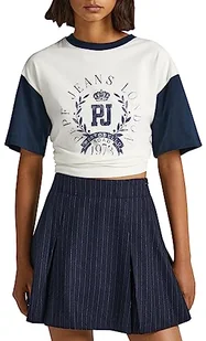 Pepe Jeans Koszulka damska Verneta, Biały (mysz), M - Koszulki i topy damskie - miniaturka - grafika 1