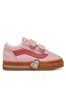 Buty dla dziewczynek - Vans Sneakersy Old Skool V Heart VN000D4SBIY1 Różowy - miniaturka - grafika 1