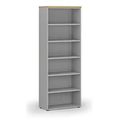 Regały biurowe - Regał biurowy PRIMO GRAY, 2128 x 800 x 420 mm, szary/buk - miniaturka - grafika 1