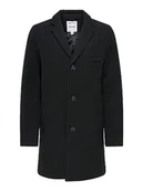 Płaszcze męskie - ONLY & SONS płaszcz męski wełna, czarny, XL - miniaturka - grafika 1