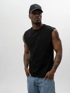 Koszulki męskie - BEZRĘKAWNIK Tank Top Męski BAWEŁNIANY Bez Rękawów Męska CZARNA UC GŁADKA L - miniaturka - grafika 1