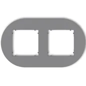 Klawisze i ramki - Ramka podwójna okrągła Karlik MINI - szary mat - miniaturka - grafika 1