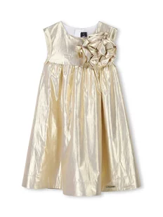 Karl Lagerfeld Kids Sukienka elegancka Z30474 D Złoty Regular Fit - Sukienki i spódniczki dla dziewczynek - miniaturka - grafika 1