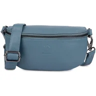 Nerki - Średnia saszetka skórzana typu nerka wielofunkcyjna - szaroniebieska - miniaturka - grafika 1