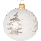 Bombki - Szklana bombka z brokatowy zdobieniem, Ø 8 cm - miniaturka - grafika 1