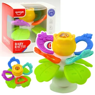 Zabawka Sensoryczna Dla Malucha Kwiatek Obrotowy Z Gryzakami i Przyssawką LEAN Toys - Zabawki sensoryczne - miniaturka - grafika 1