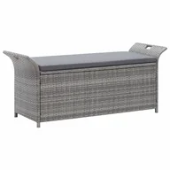 Ławki do przedpokoju - Ławka ze schowkiem i poduszką VIDAXL, szara, 138 cm - miniaturka - grafika 1